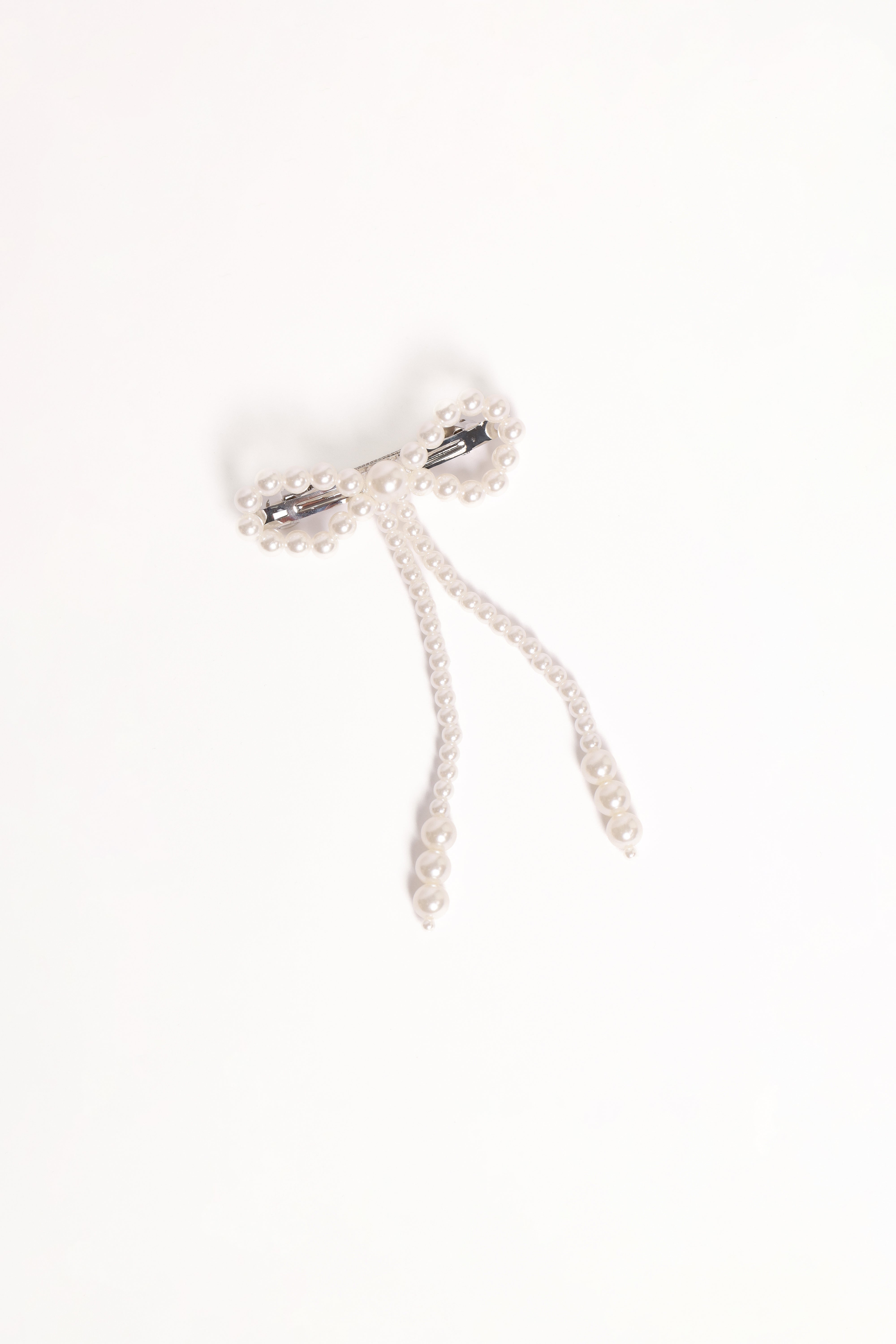 Marcella Hair Bow Clip - Pearl