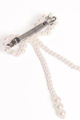 Marcella Hair Bow Clip - Pearl