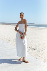 Nell Strapless Maxi Dress - White