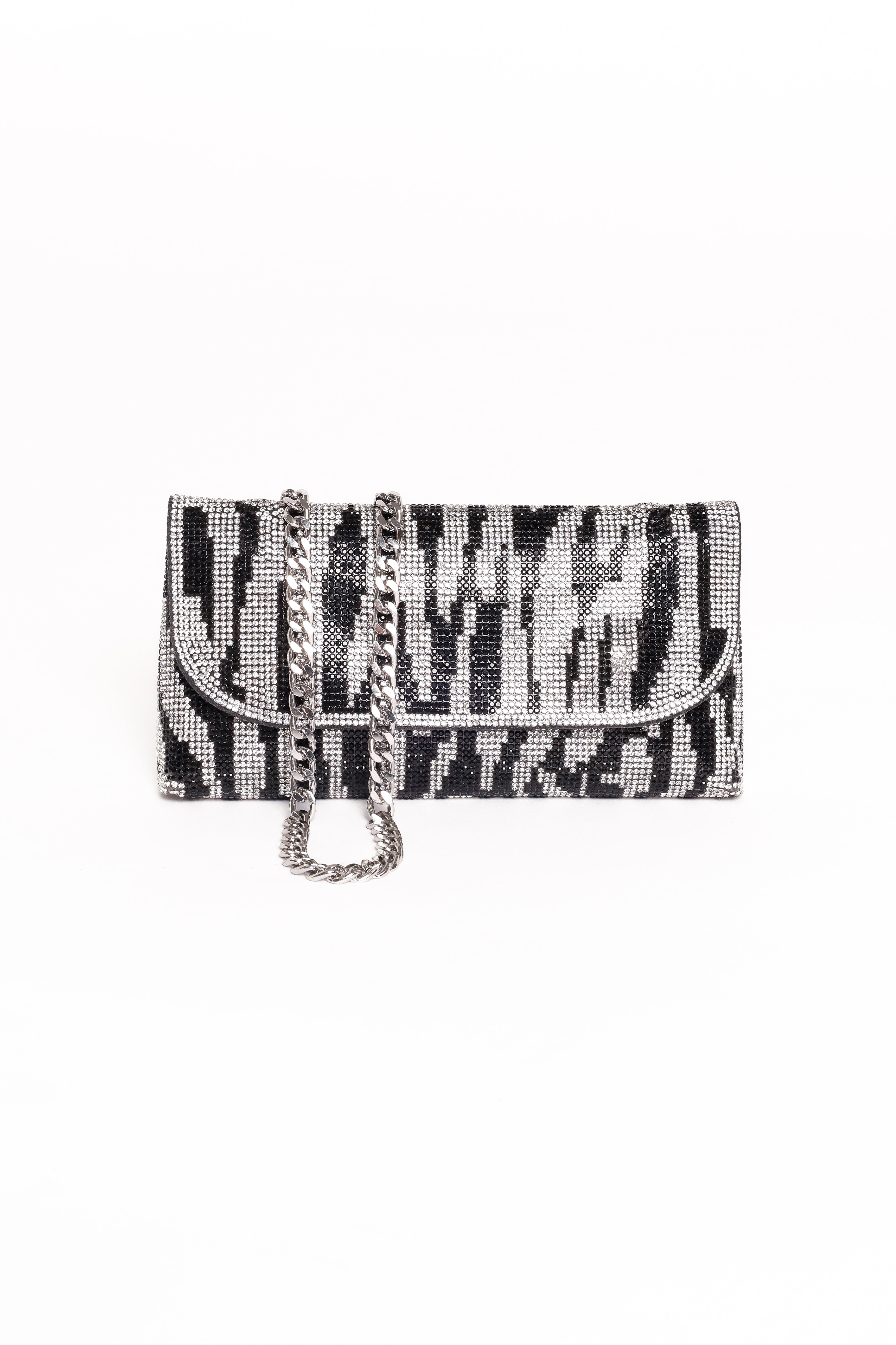 Zara Embellished Bag - Zebra