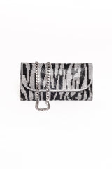 Zara Embellished Bag - Zebra