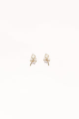 Louisa Bow Earrings - Gold/Pearl
