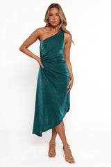 Emma One Shoulder Midi Dress - Teal