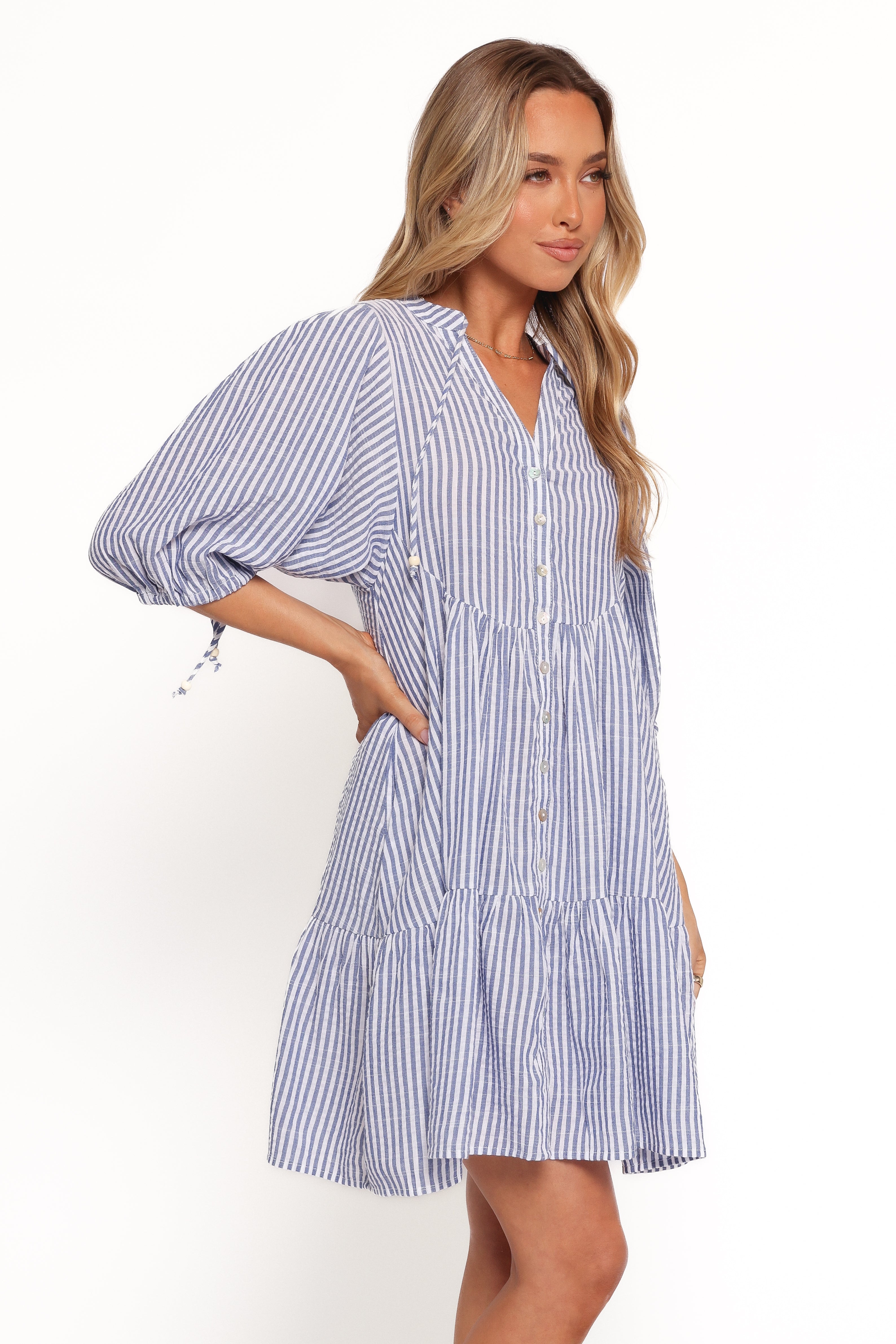 Arden Mini Dress - Blue Stripe