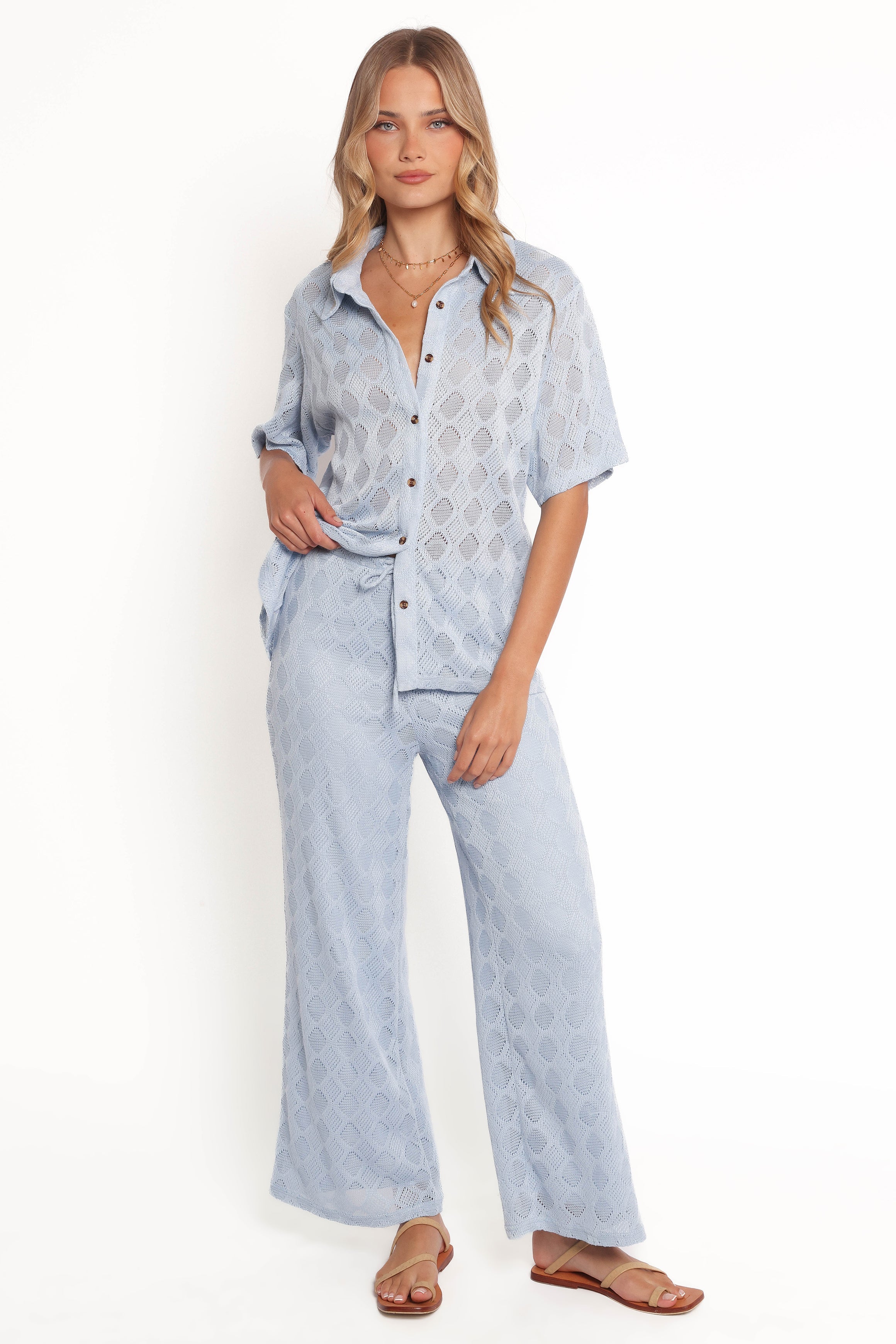 Cora Knit Pant - Blue