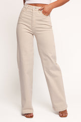 Abrand 94 High Wide Jeans - Bone