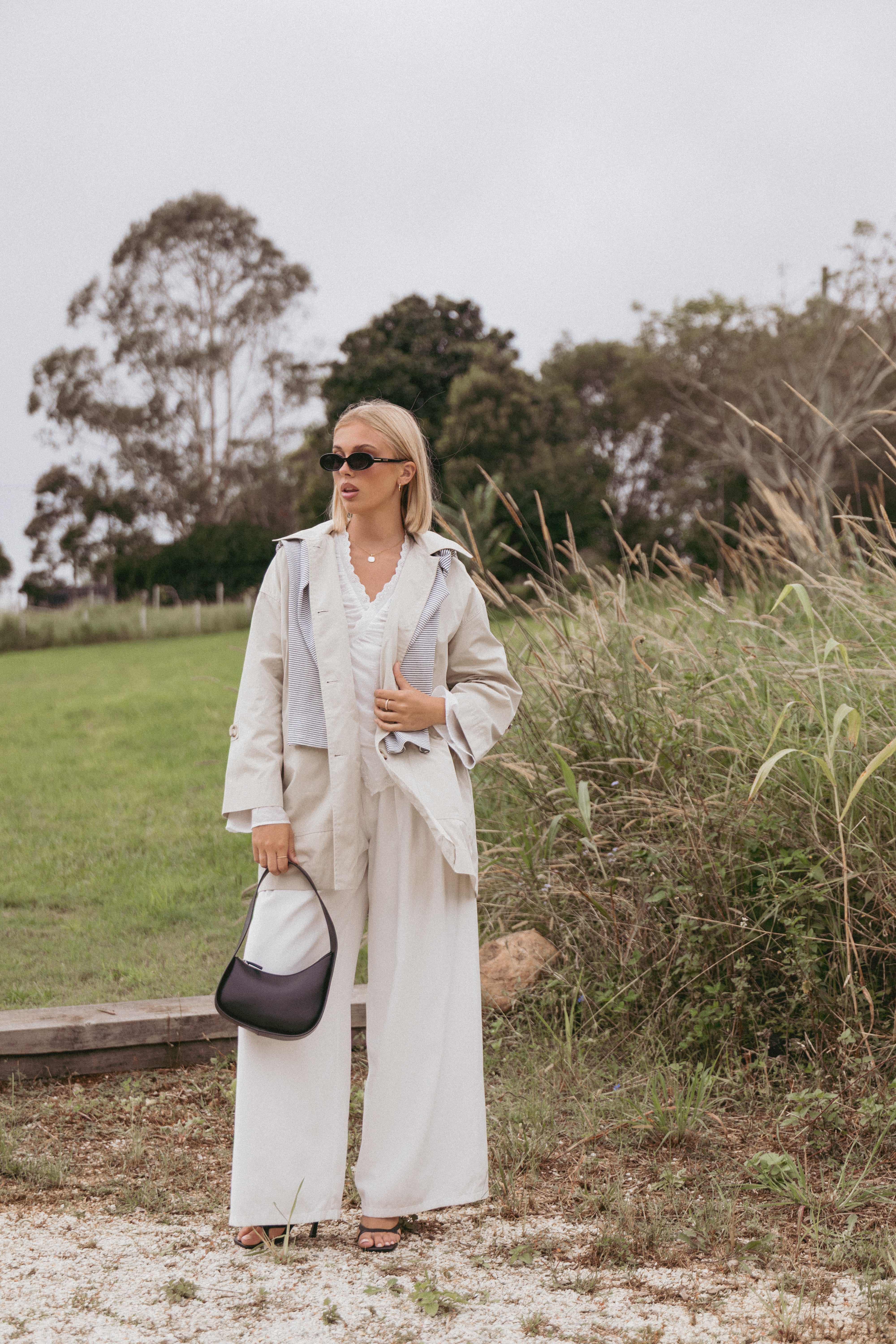 Stella Button Front Collar Jacket - Taupe
