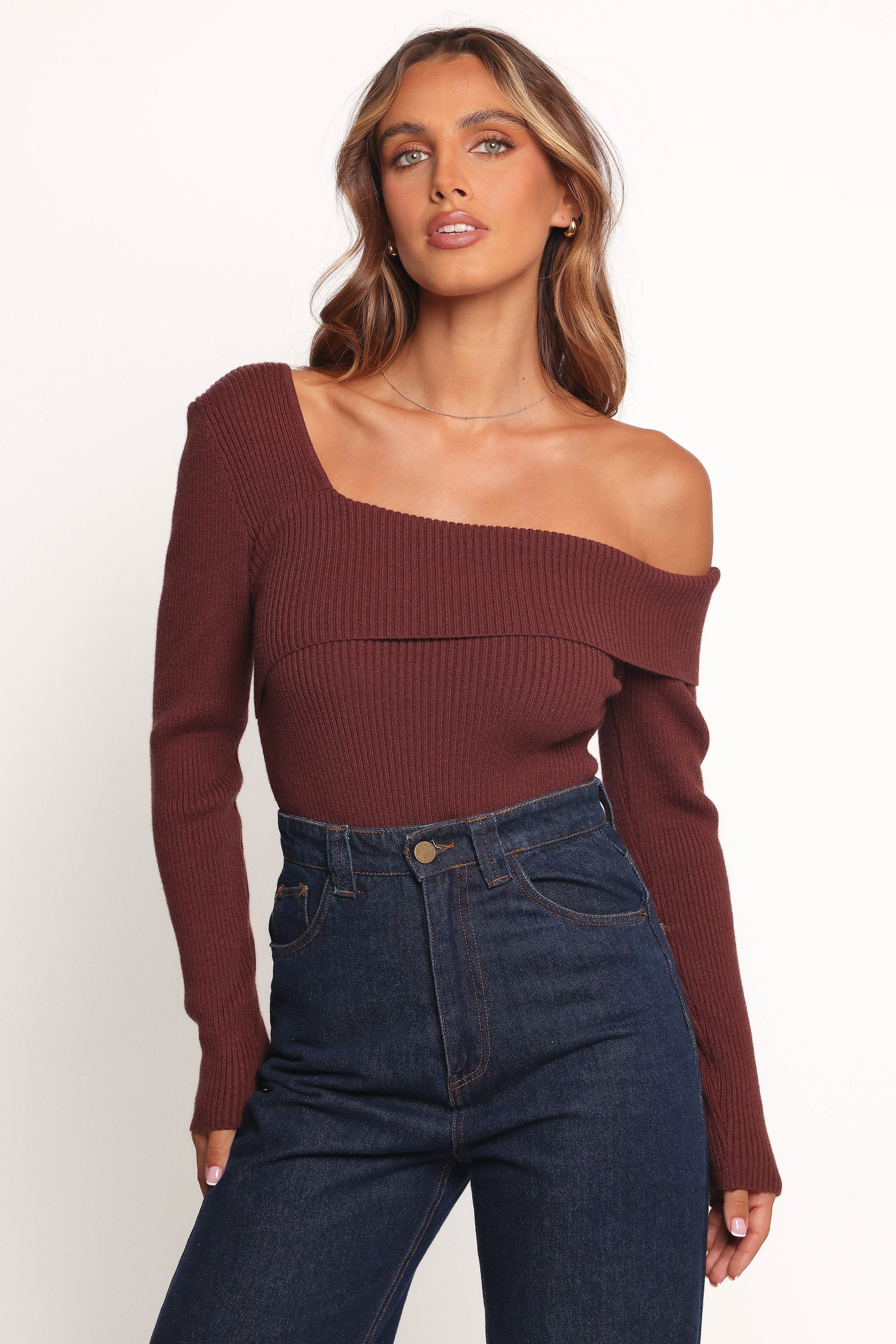 Aleena Knit Top - Chocolate Brown