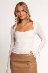 Amina Long Sleeve Top - White