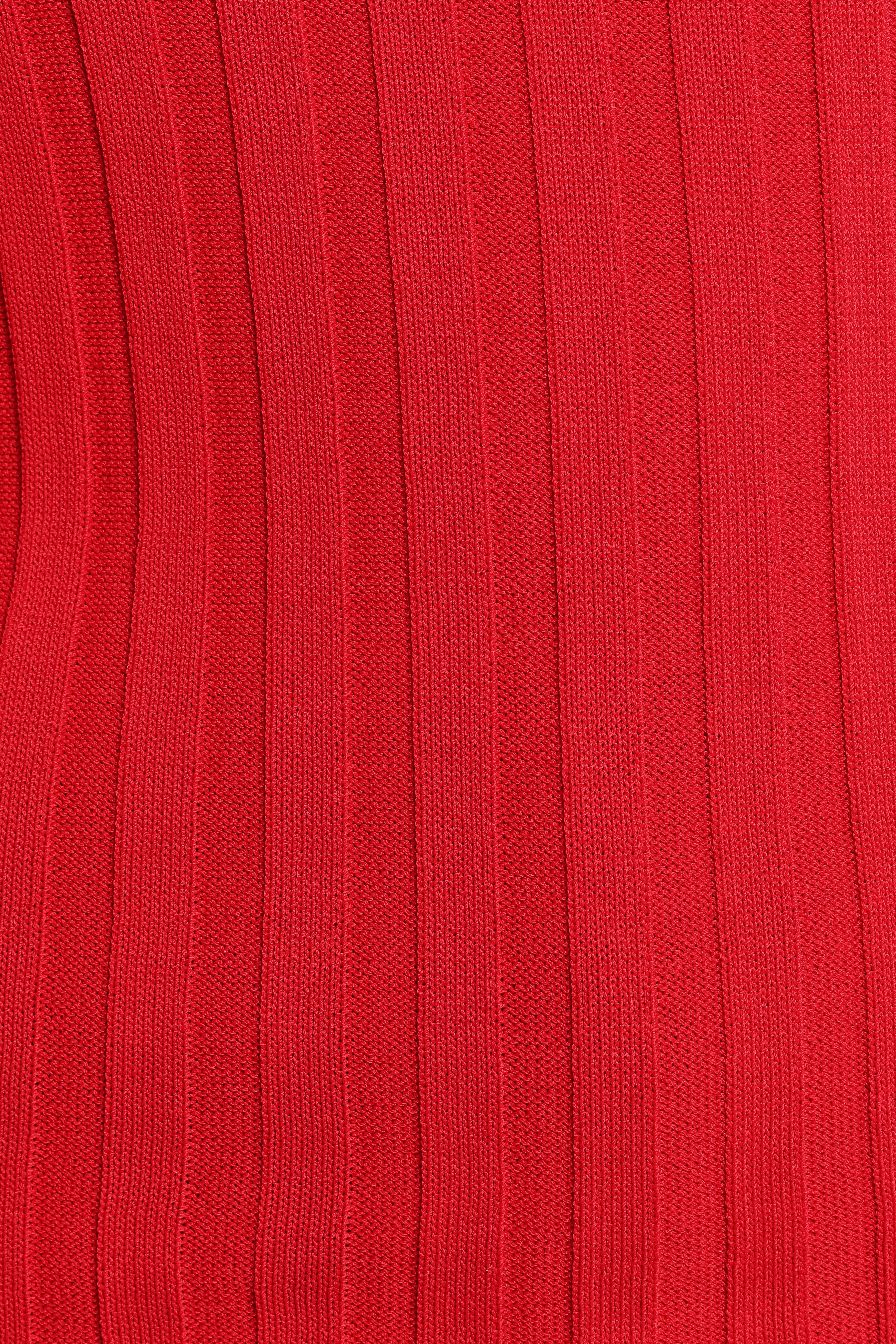 Aneesa Wide Rib Knit Top - Red