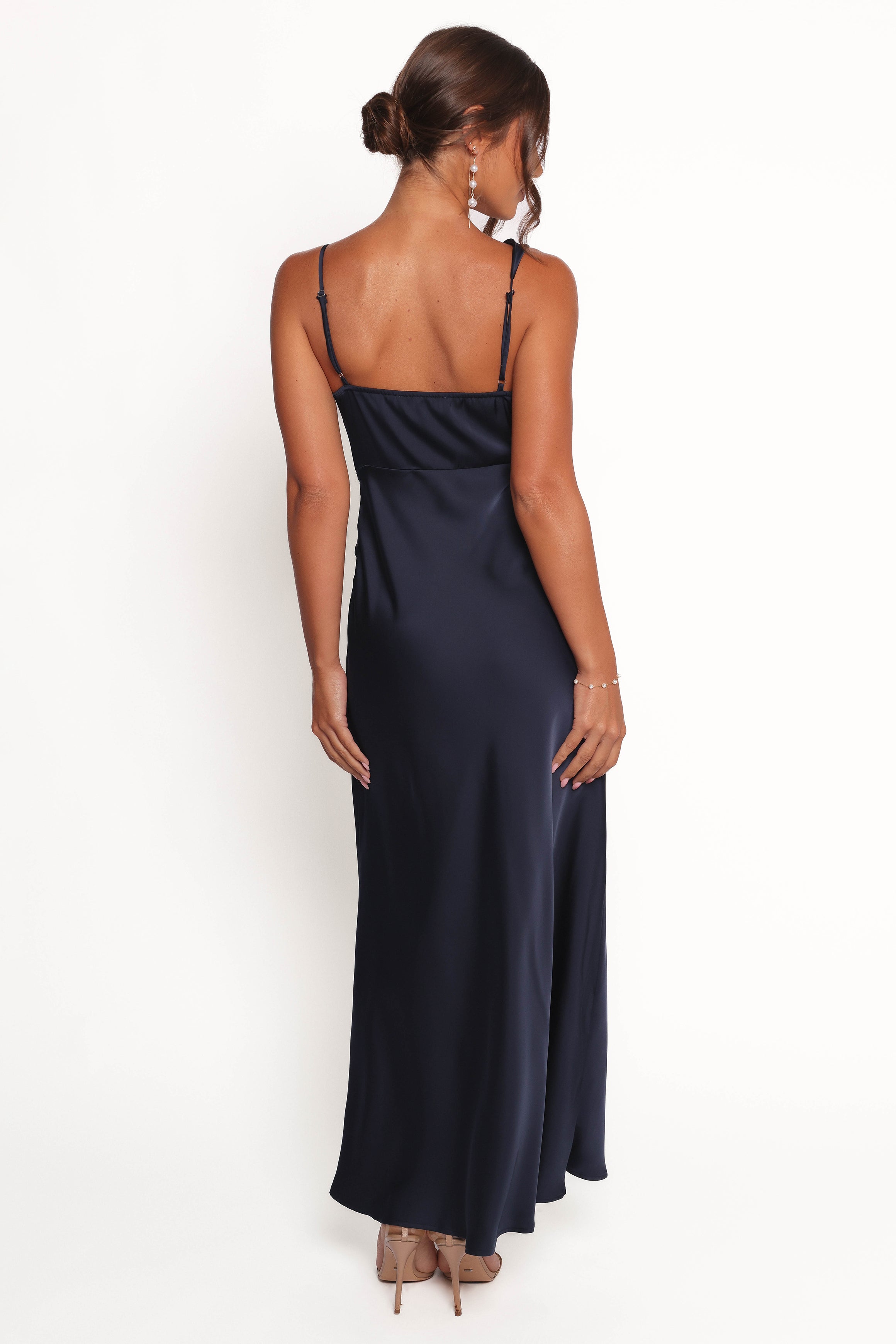 Anela Asymmetric Midi Dress - Navy