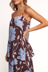 Angie Top - Blue Poppies