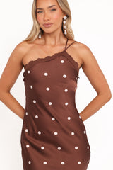 Anika Maxi Dress - Brown Polka Dot