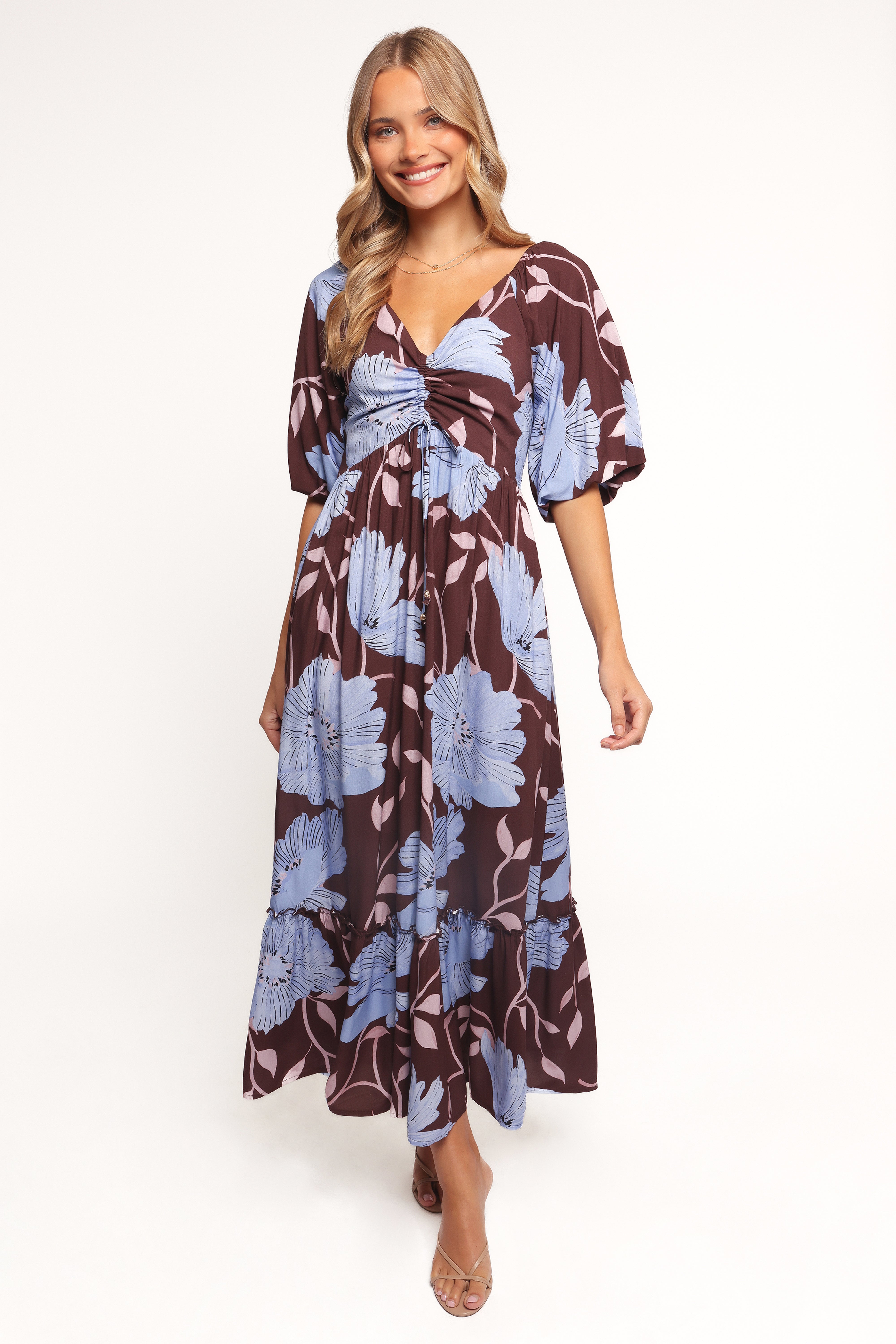 Annabella Maxi Dress - Blue Poppies
