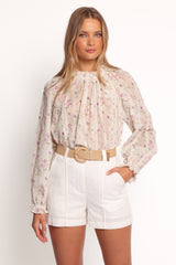 Annie Long Sleeve Top - Pink Floral