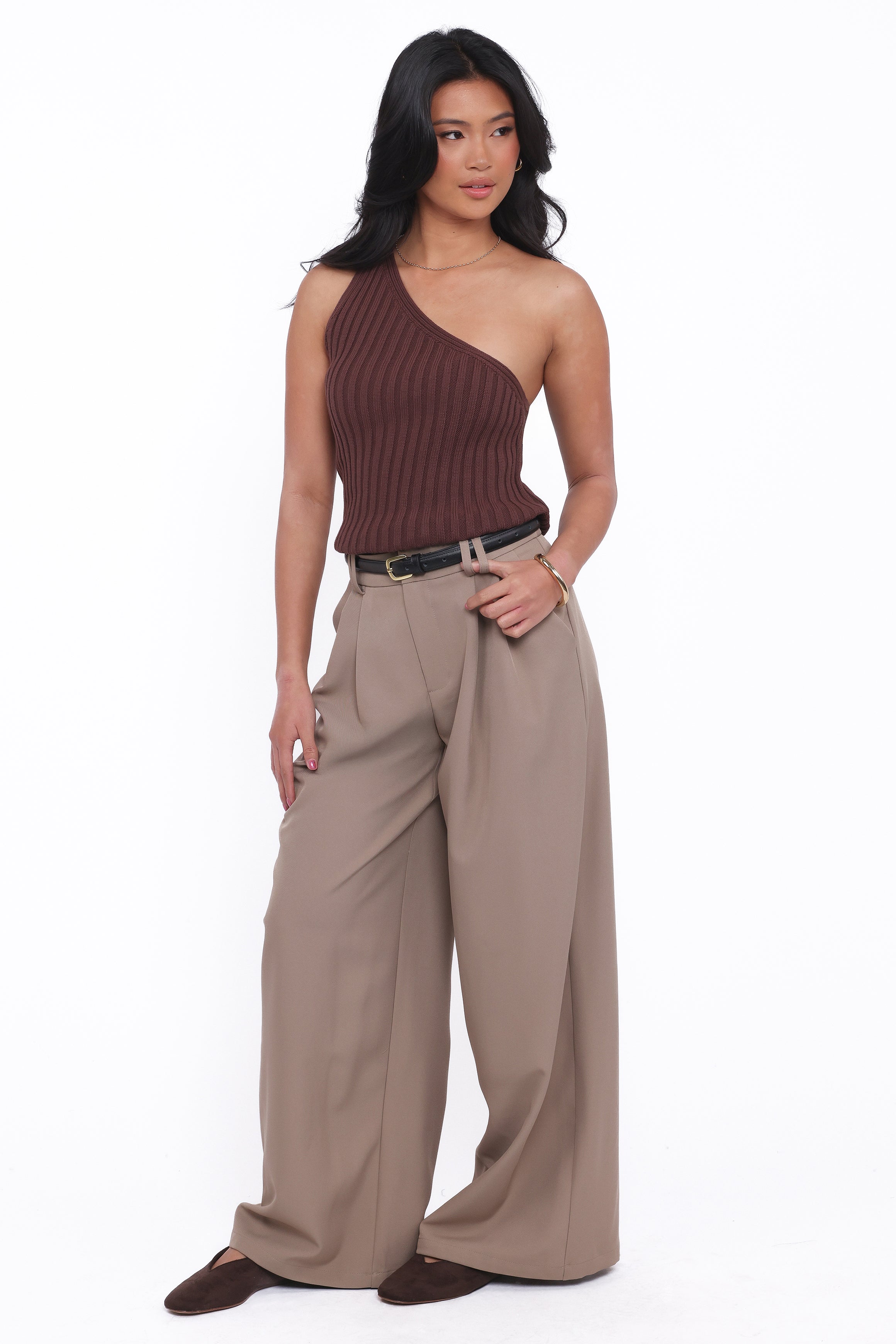 Kathryn Wide Leg Pant - Beige