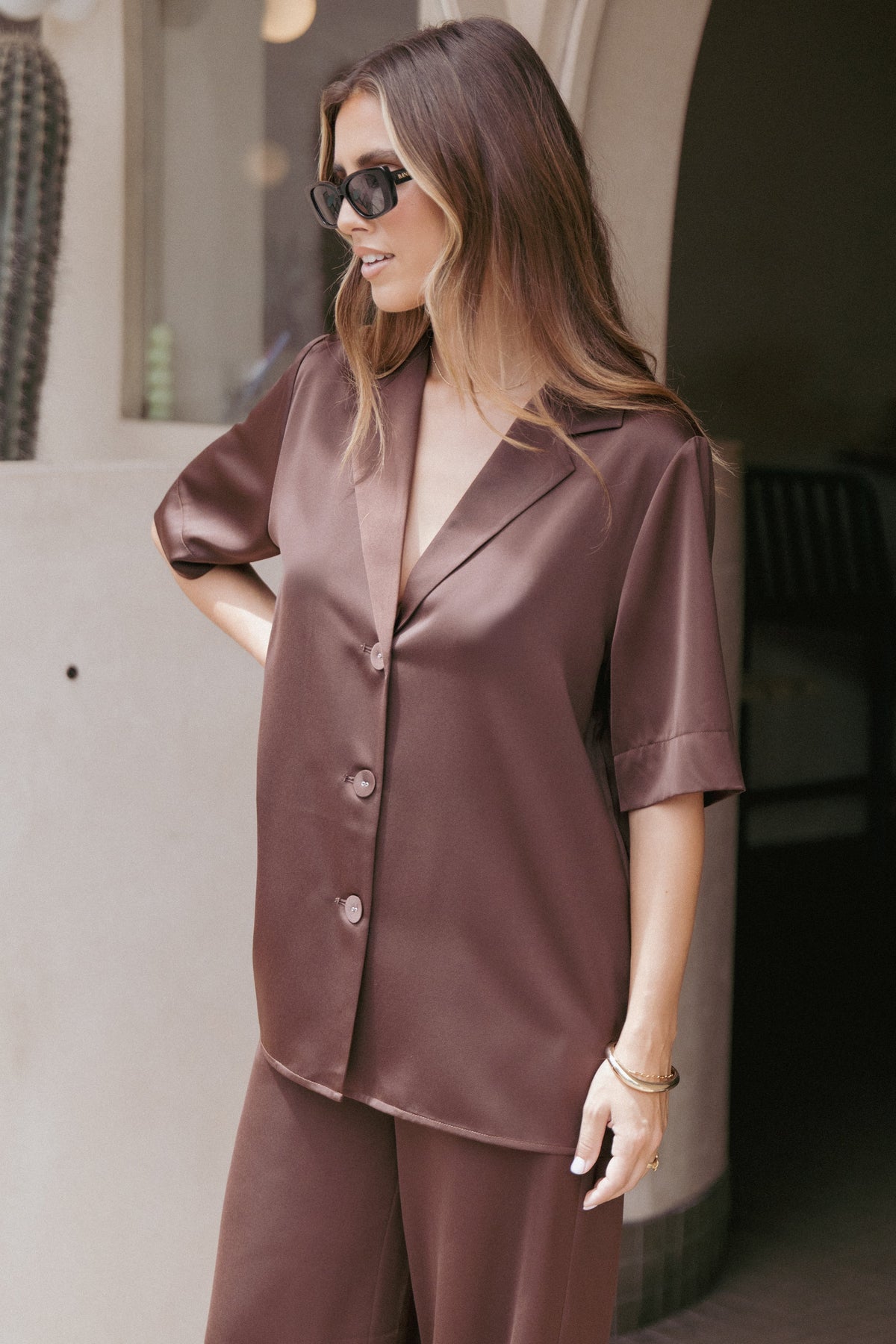 Arryn Short Sleeve Shirt - Chocolate Brown