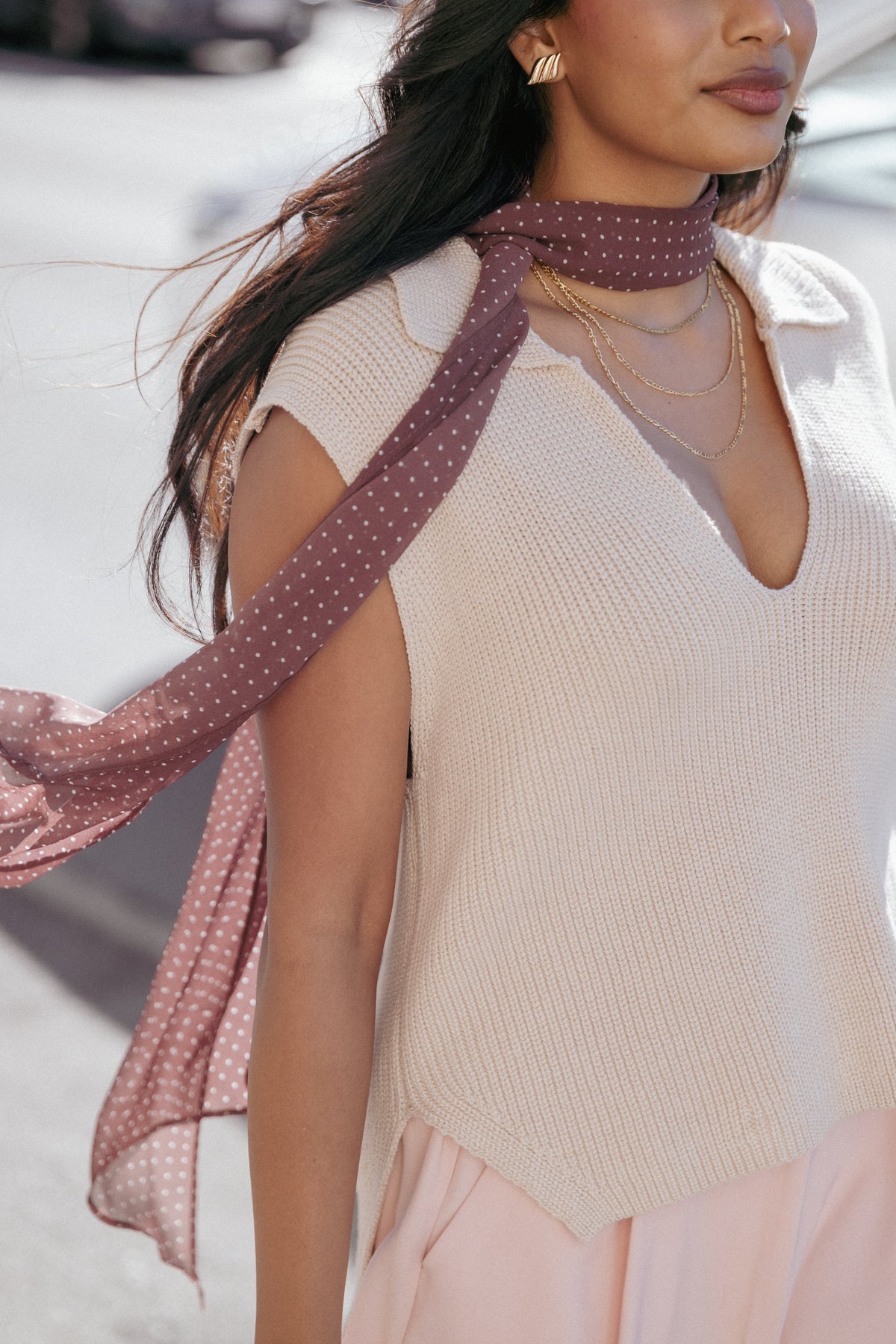 Asha Knitted Top - Beige