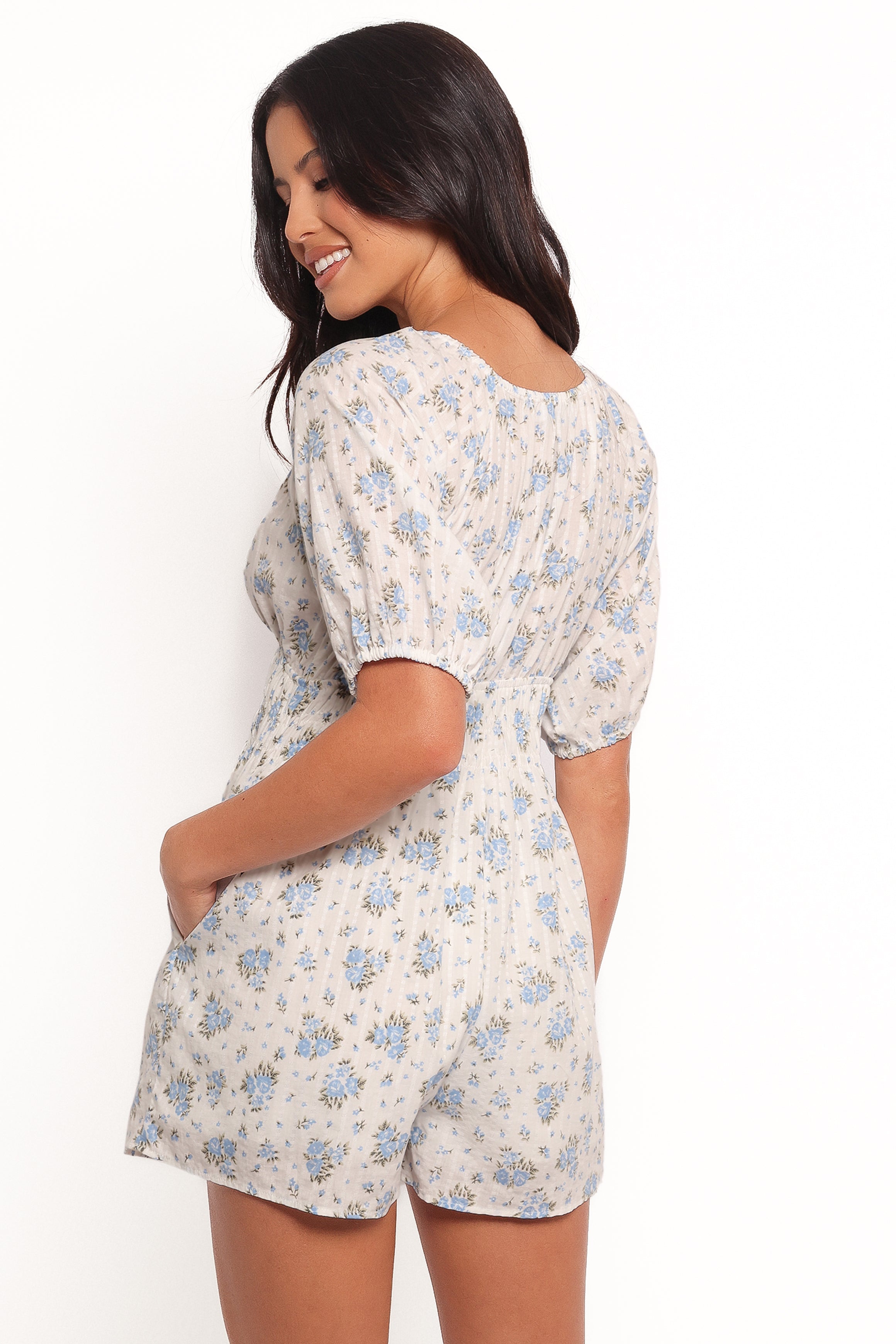 Ashio Romper - Blue Floral