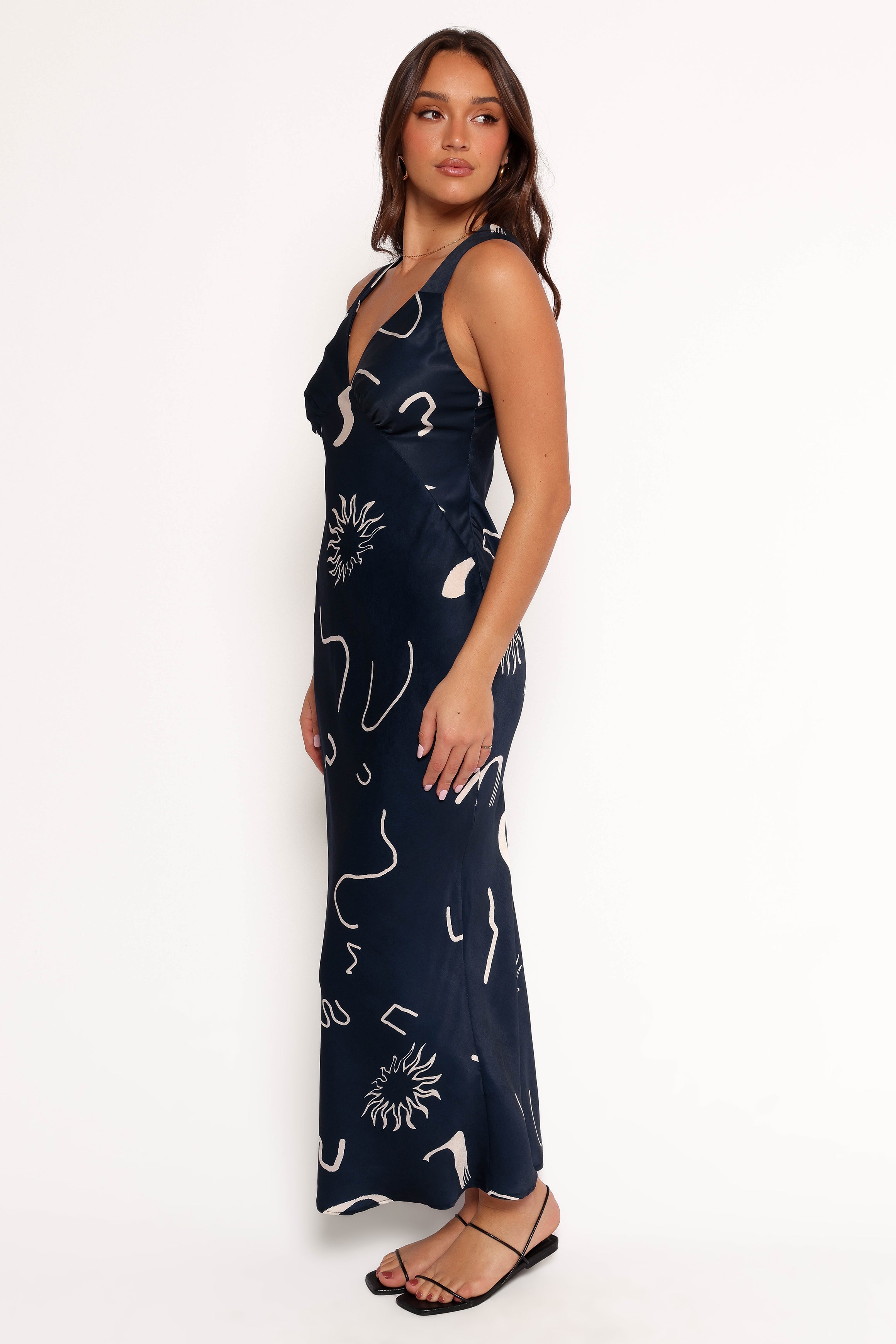 Ashlyn Midi Dress - Navy Print