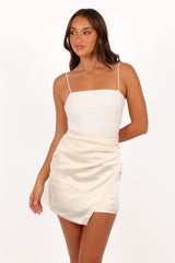 BOTTOMS @Astrid Ruched Skort - Cloud White