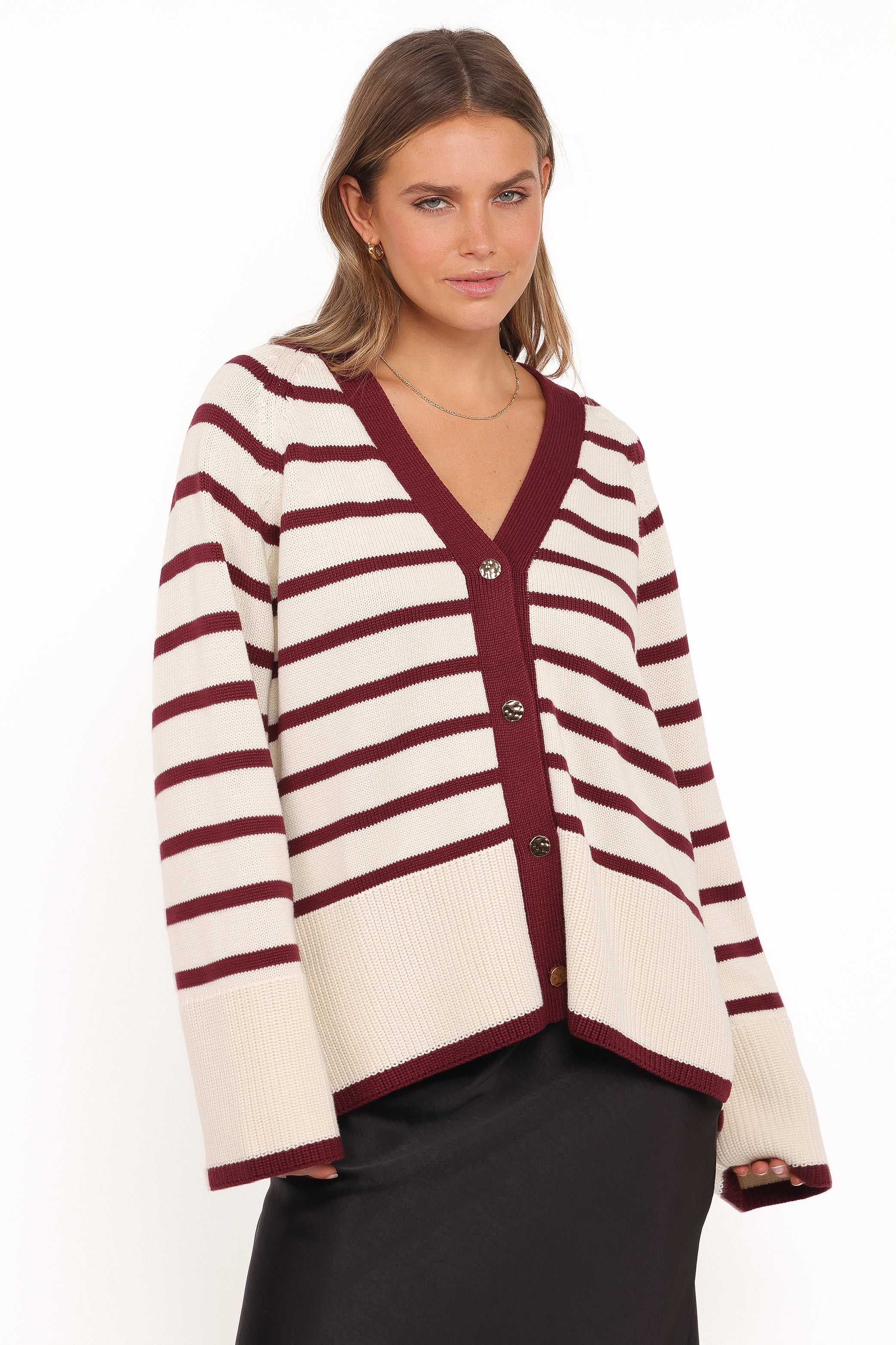 Aydee Cardigan - Cherry Stripe