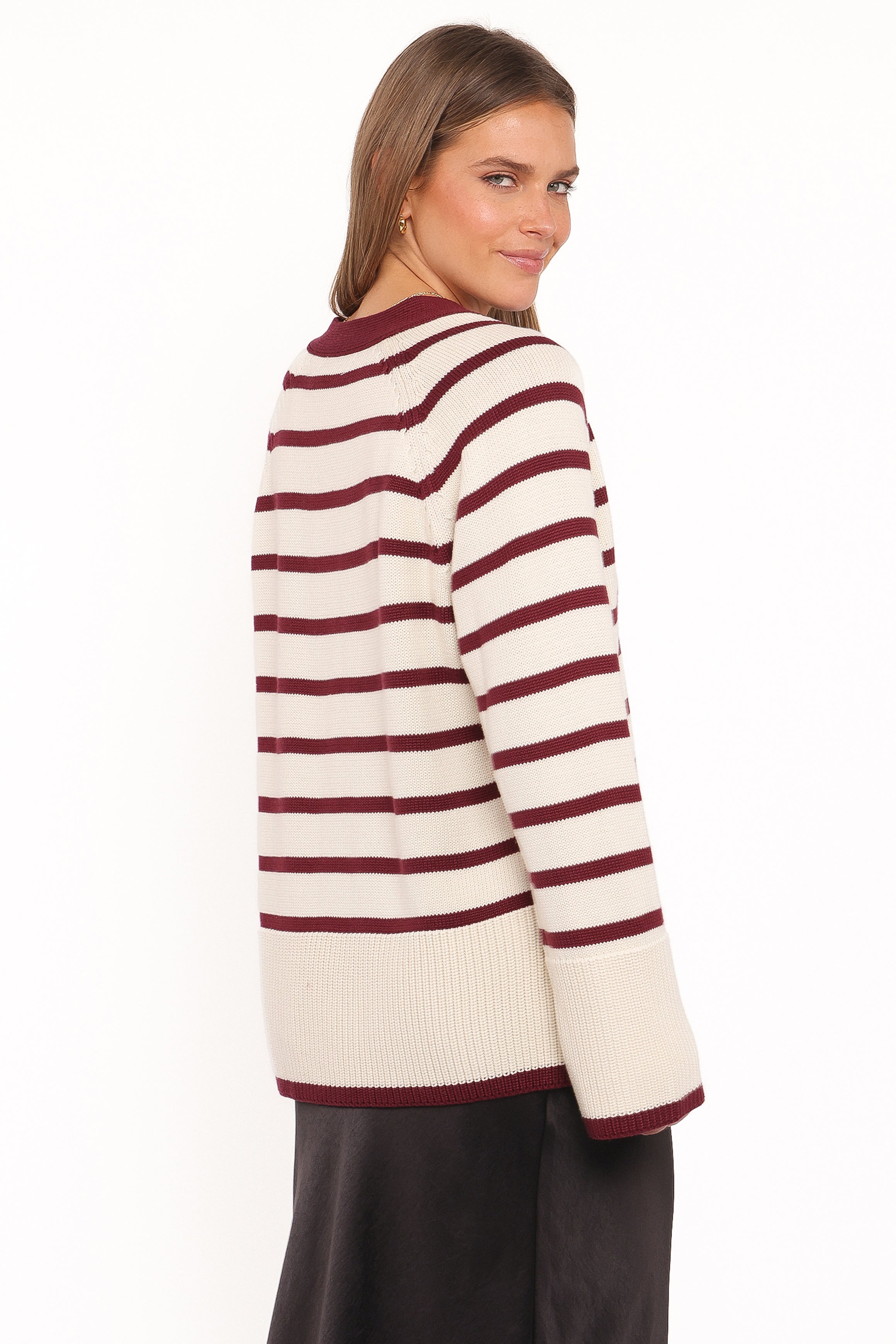 Aydee Cardigan - Cherry Stripe