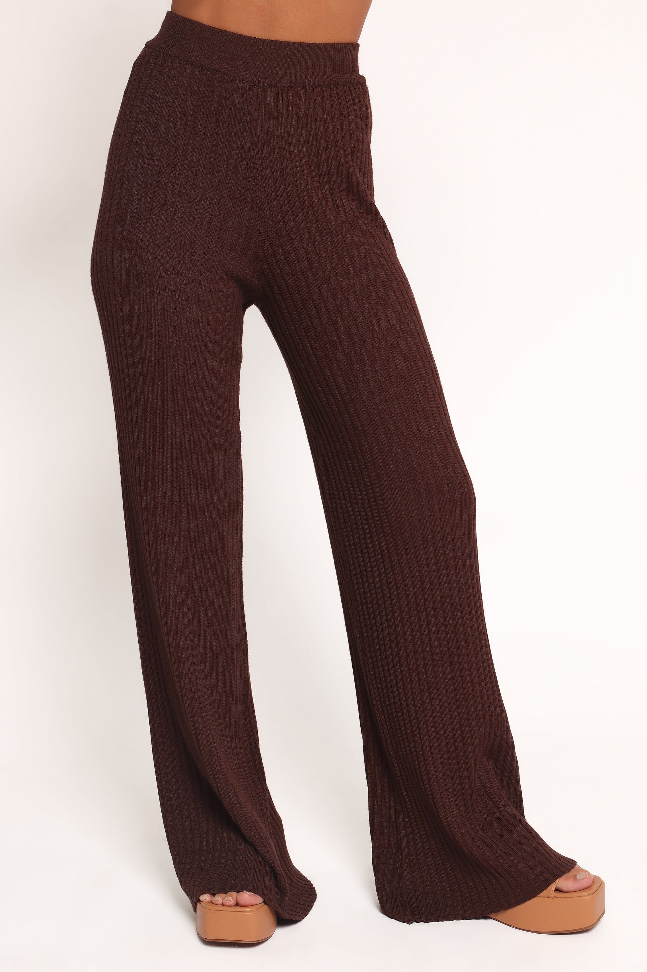 Aylia Ribbed Knit Set - Chocolate