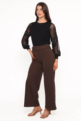 Benton Belted Pant - Brown