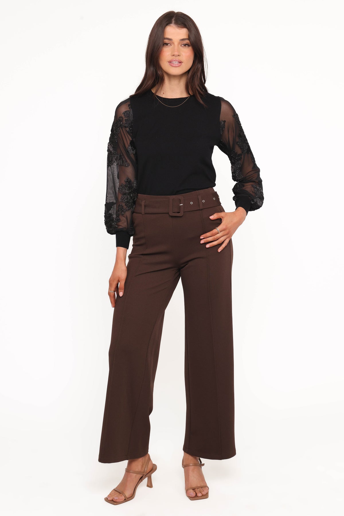 Benton Belted Pant - Brown