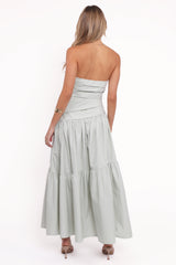 Blanche Strapless Maxi Dress - Mint