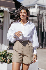 Denise Tailored Shorts - Taupe