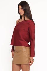 Brisa Off Shoulder Top - Cherry
