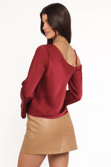 Brisa Off Shoulder Top - Cherry