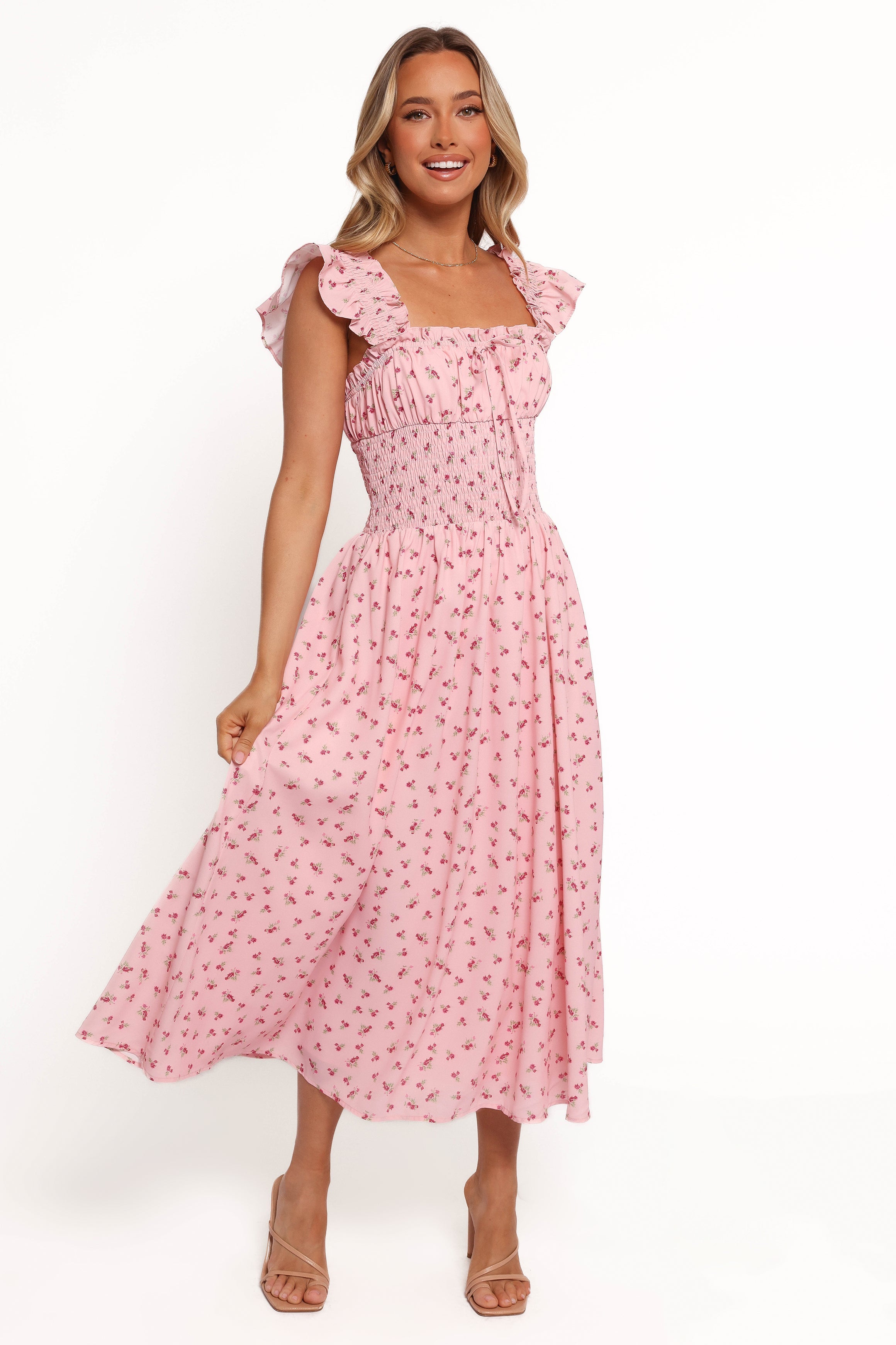 Bronte Midi Dress - Pink Floral