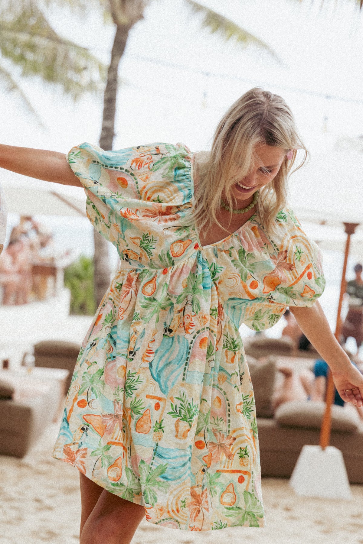 Cadhla Mini Dress - Golden Palm