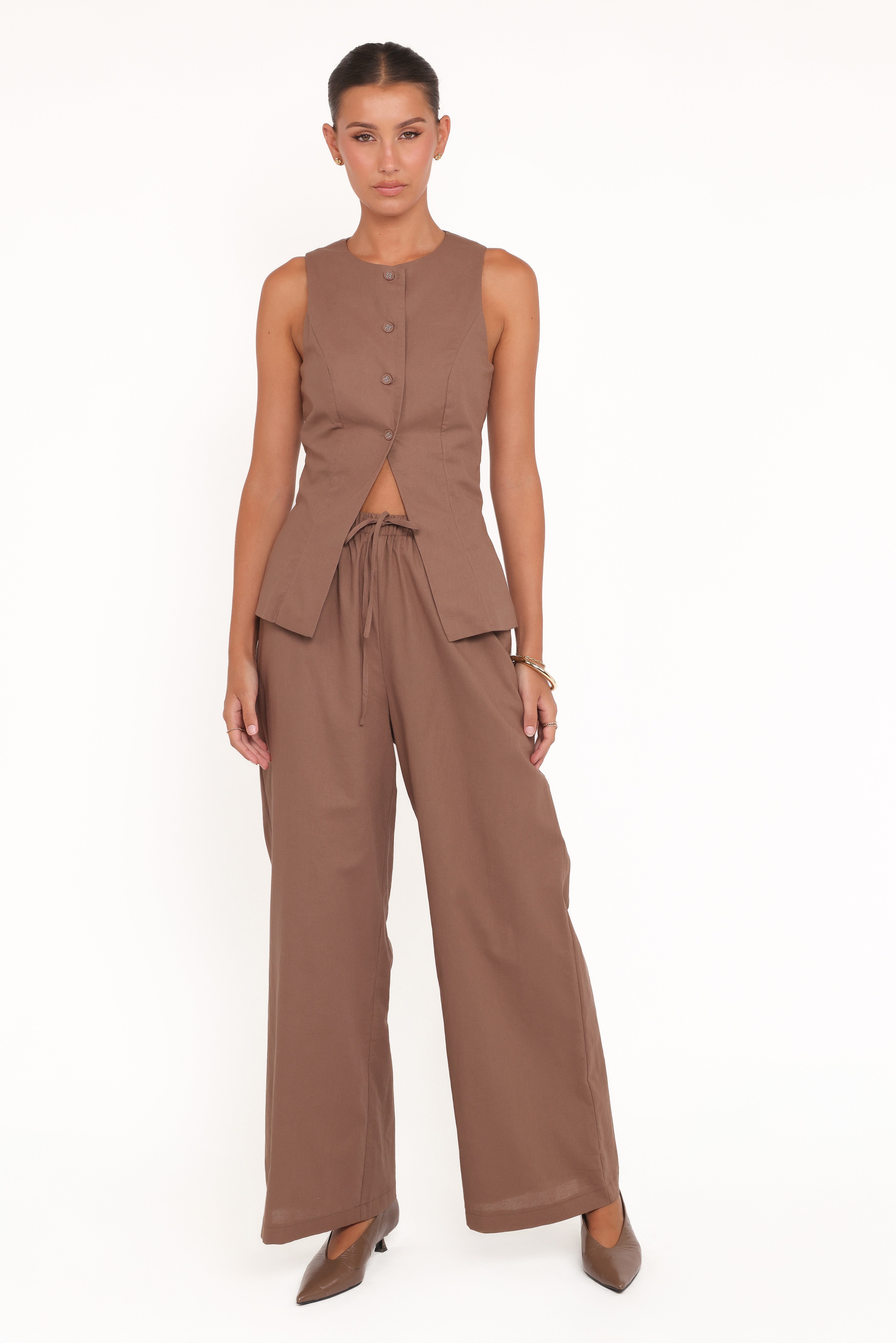 Caitlin Pant Set - Brown