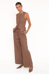 Caitlin Pant Set - Brown