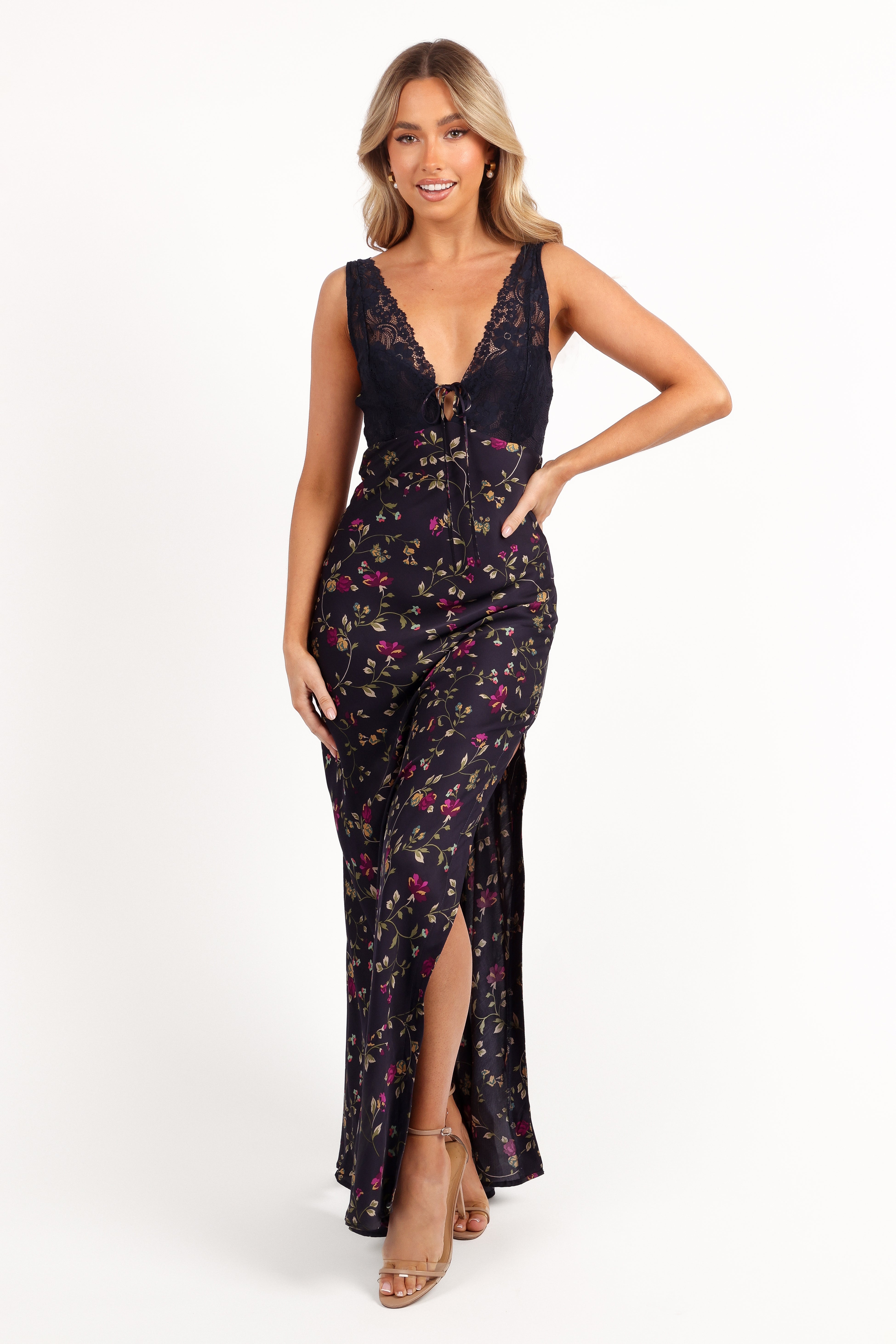 Cammy Maxi Slip Dress - Midnight Floral