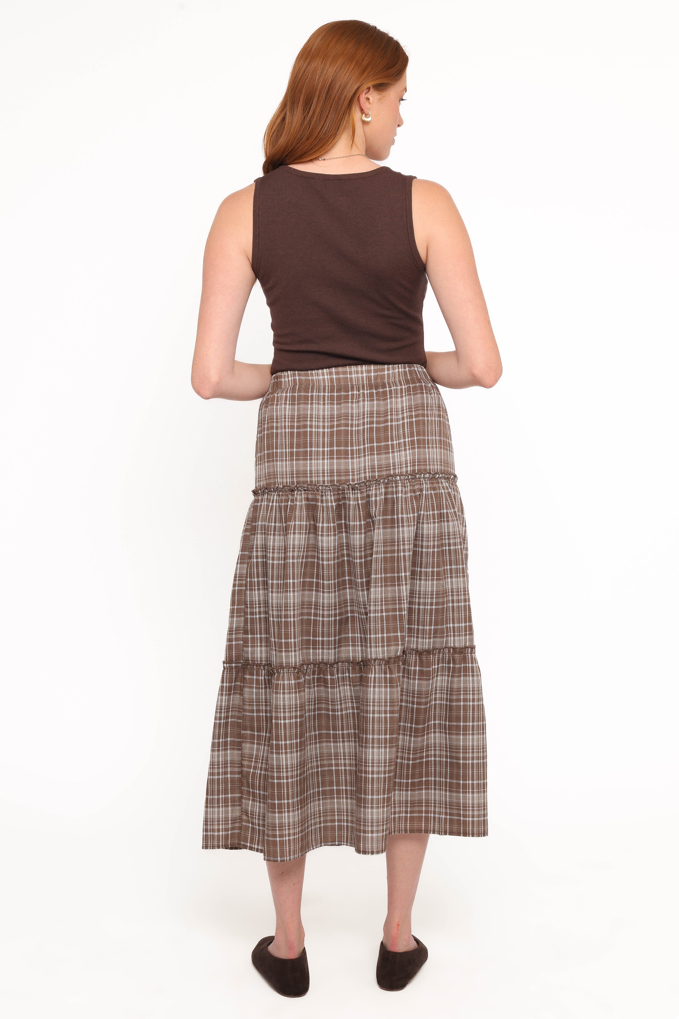 Campbell Tiered Maxi Skirt - Juno Check