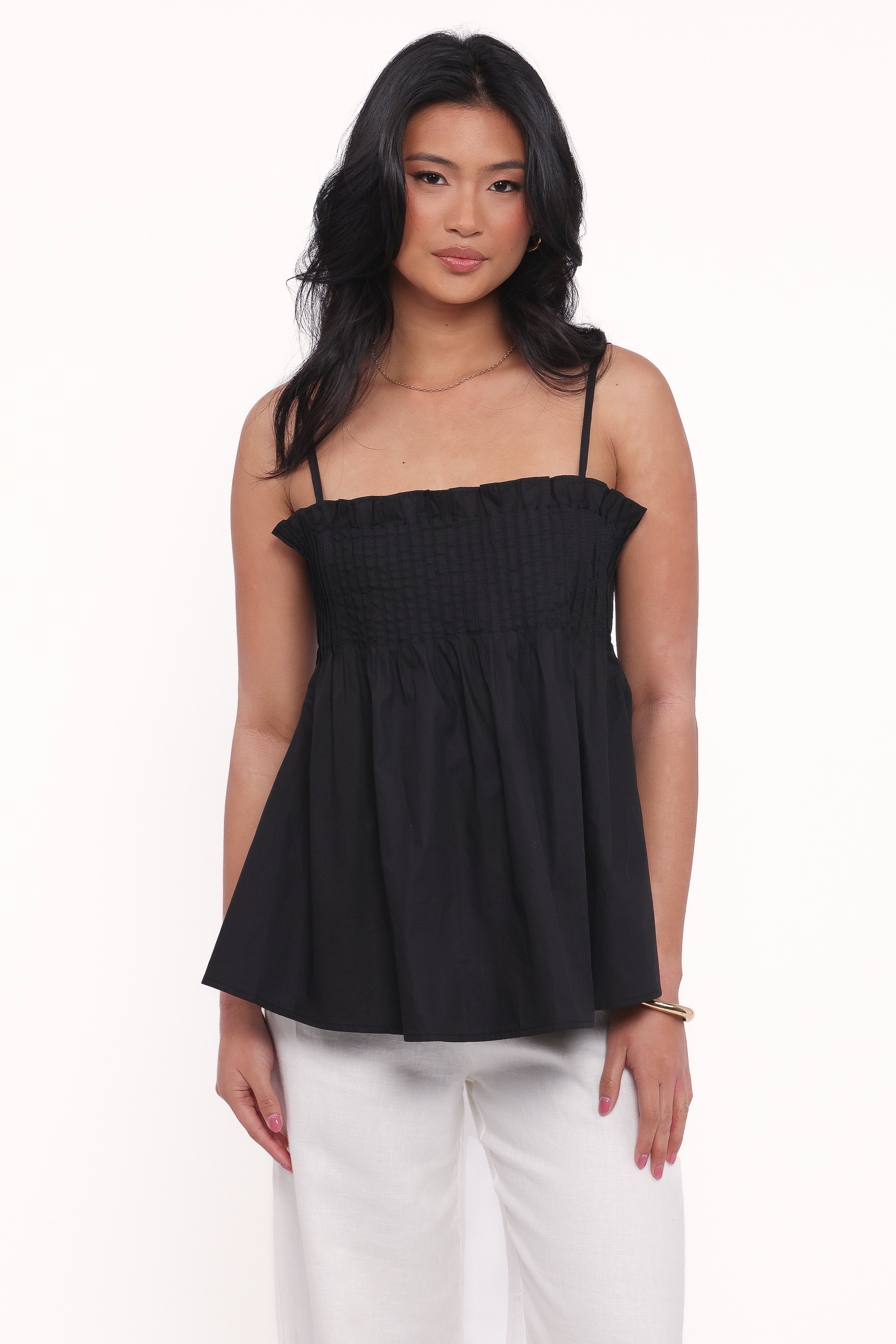 Carson Pleated Top - Black