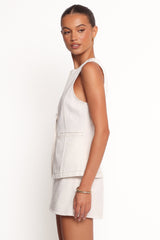 Kristy Denim Vest - White