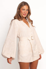 Cassian Belted Romper - Tan Swirl