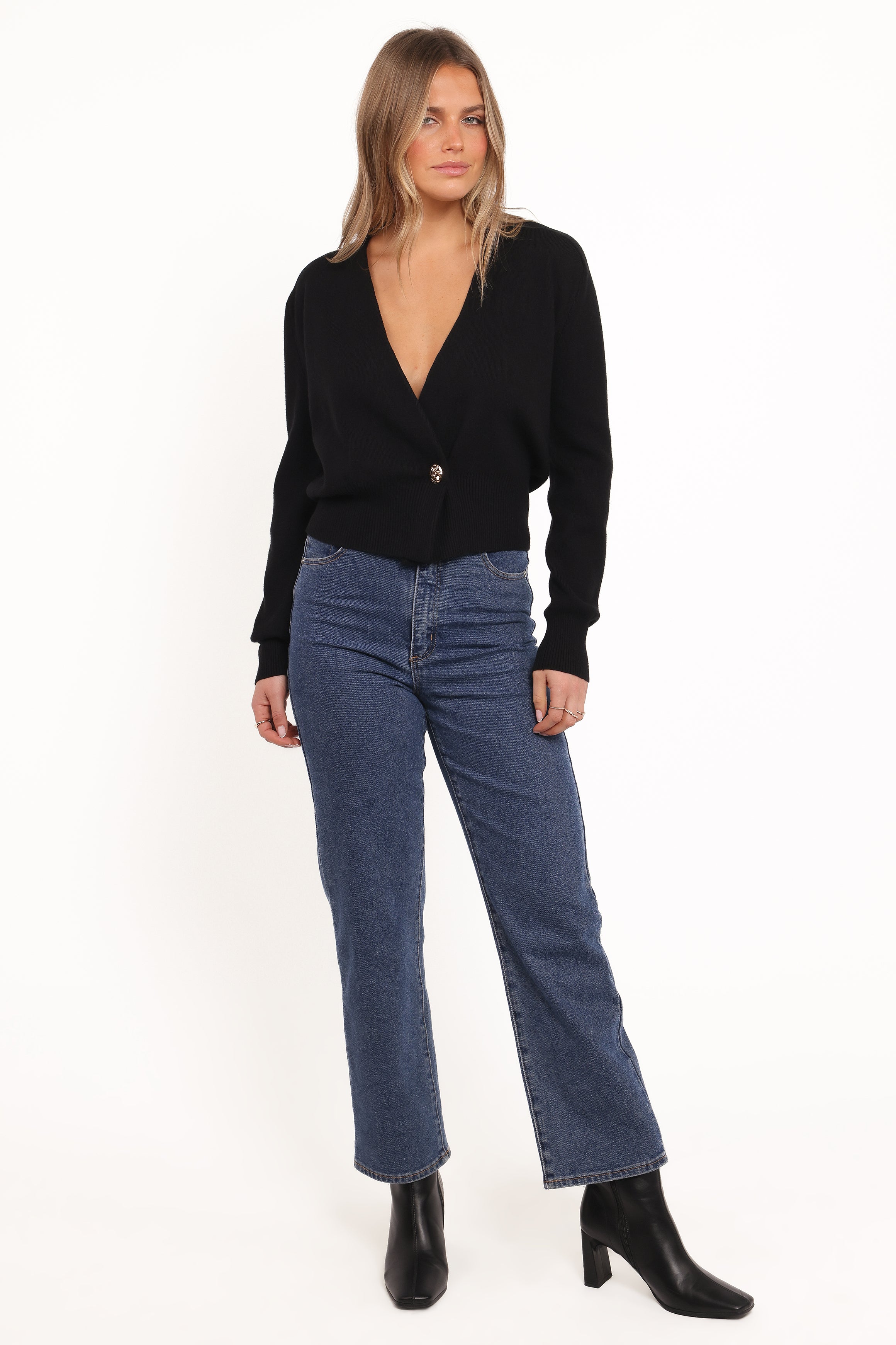 Caterina Button Cardigan - Black