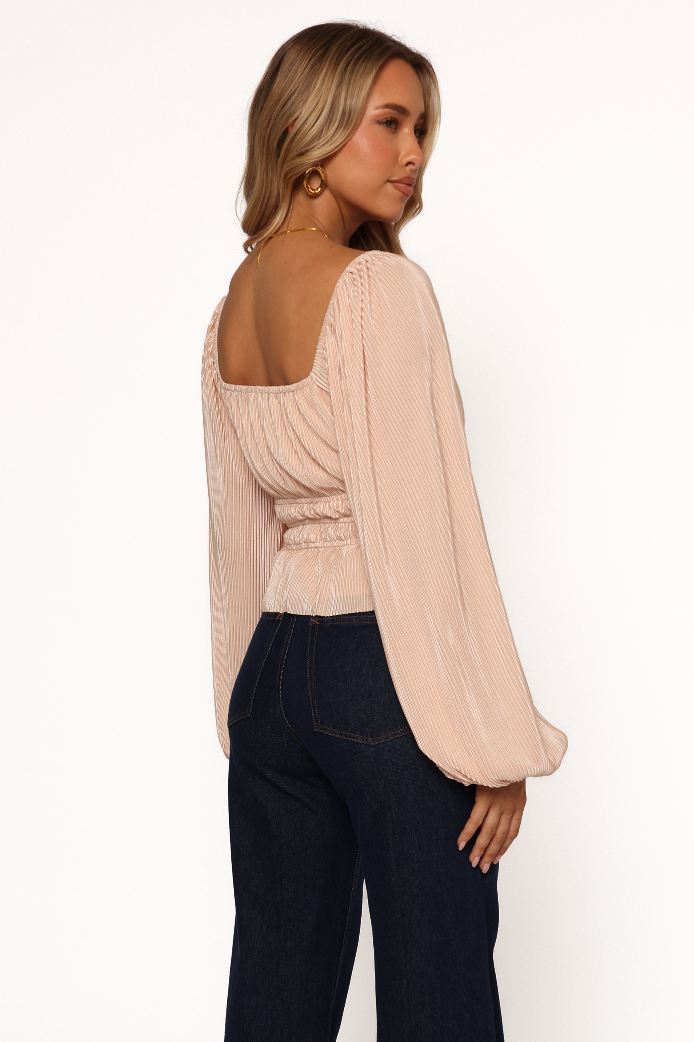 Ceppia Plisse Top - Light Peach