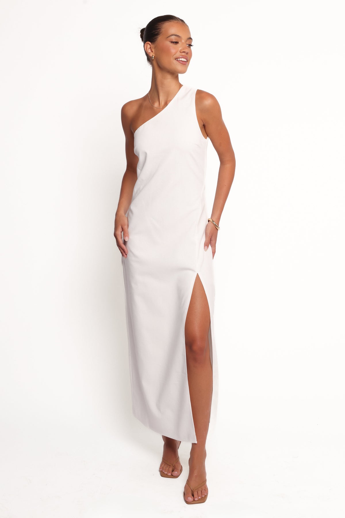Chandler One Shoulder Maxi Dress - White