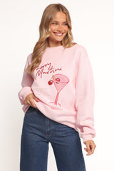 Cherry Martini Graphic Sweatshirt - Pink