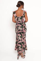 Chiara Maxi Dress - Black Floral