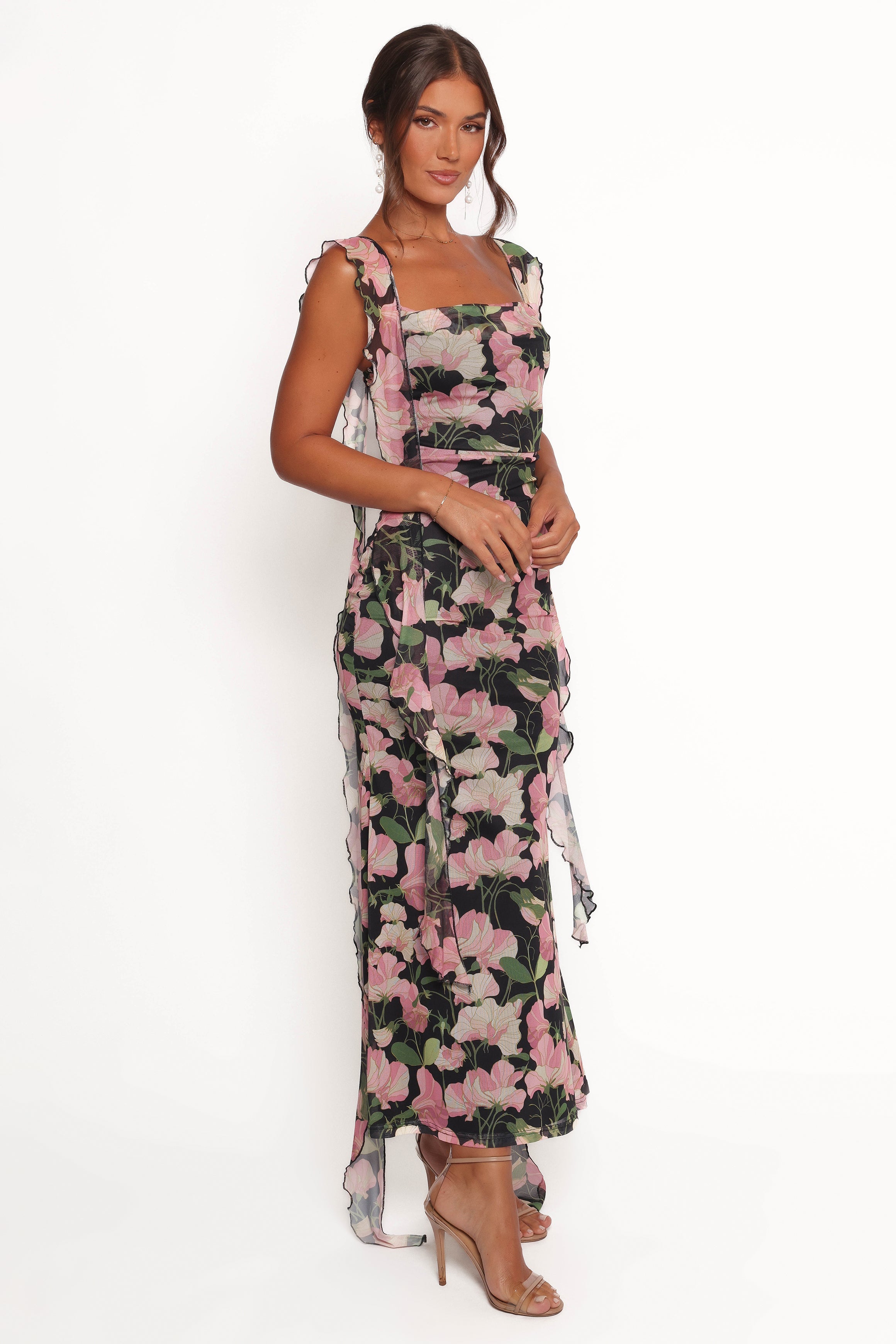 Chiara Maxi Dress - Black Floral