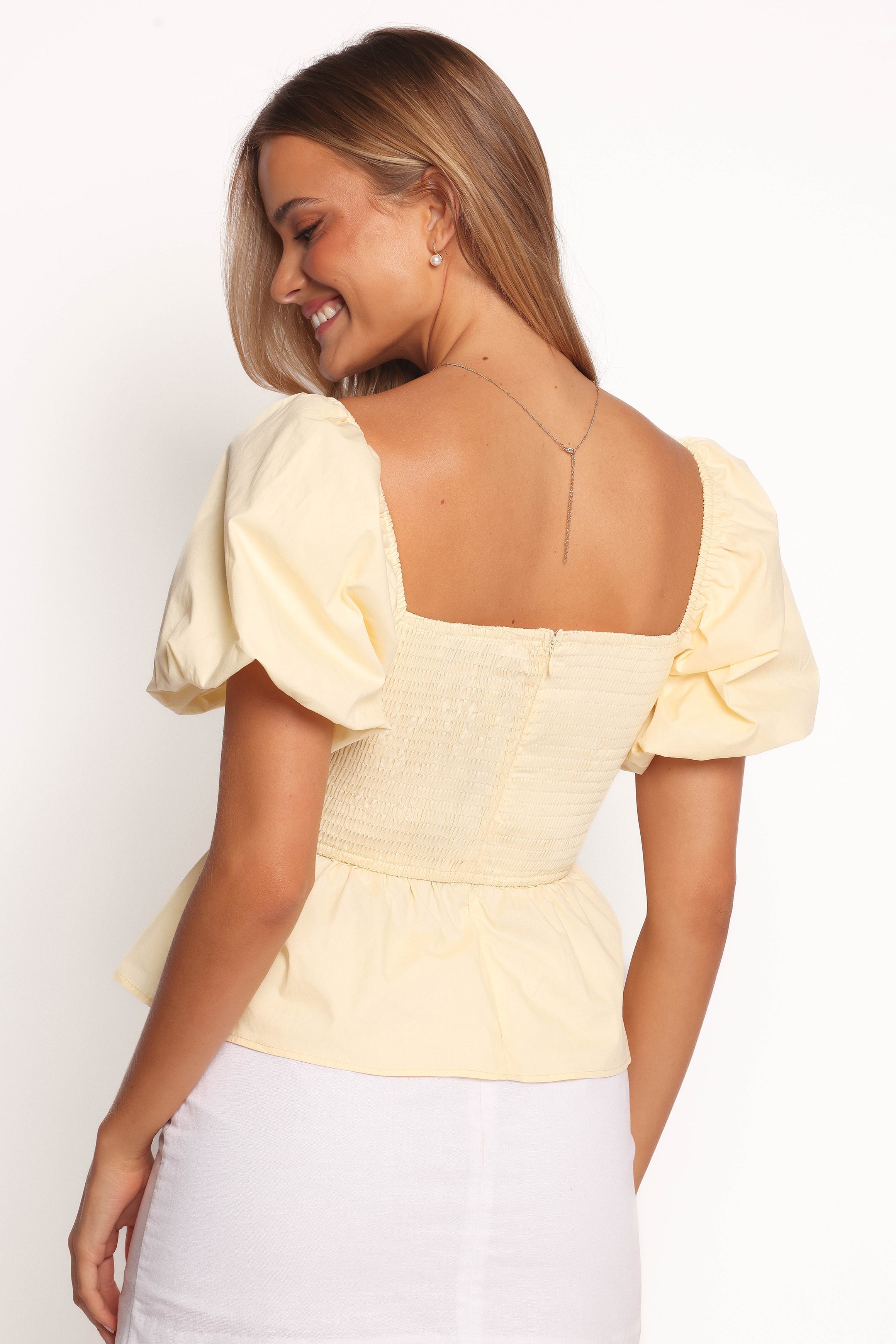 Clo Puff Sleeve Top - Butter Yellow